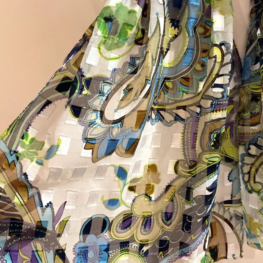 Women's Sheer Paisley Scarf 13X60